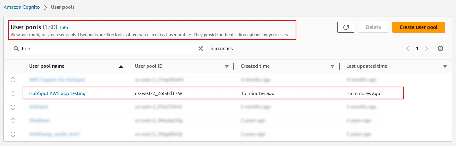 AWS Cognito Single Sign-On (SSO) - select your pool name 