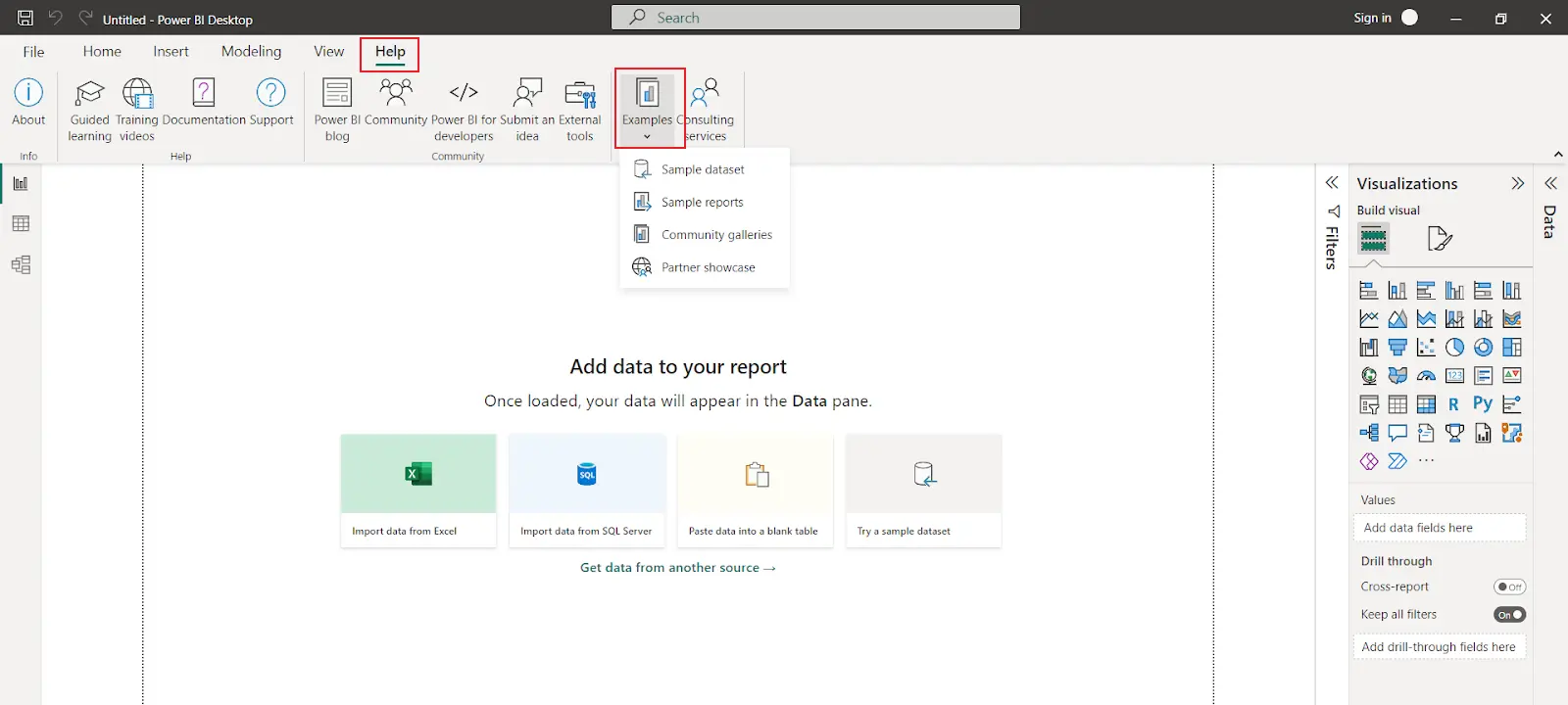 WordPress power bi desktop application - Access sample reports