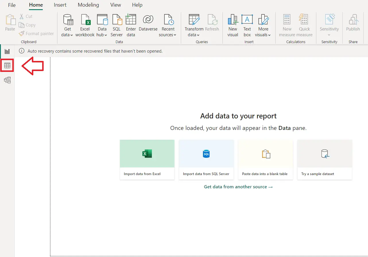 WordPress power bi desktop application - Select table