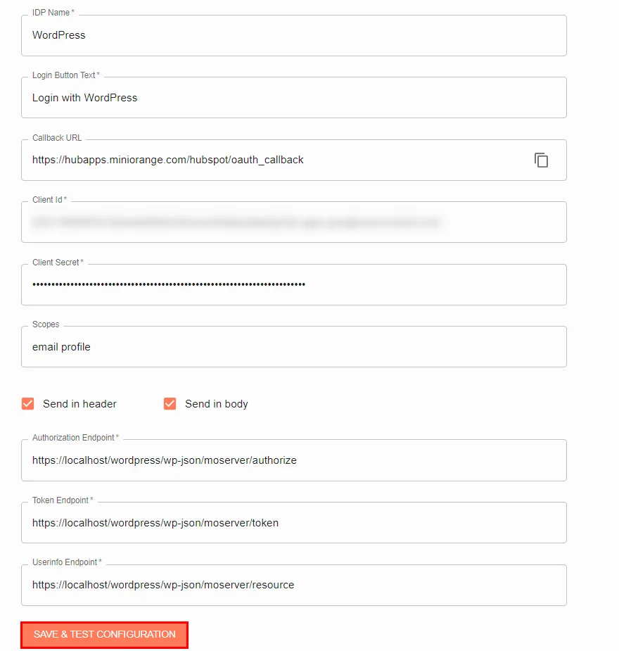 Enable  HubSpot Single Sign-On(SSO)  Login using WordPress as Identity Provider
