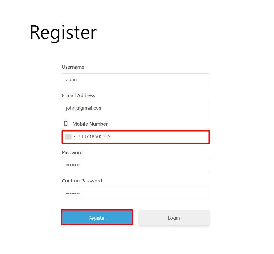 Country OTP - Enter block country code