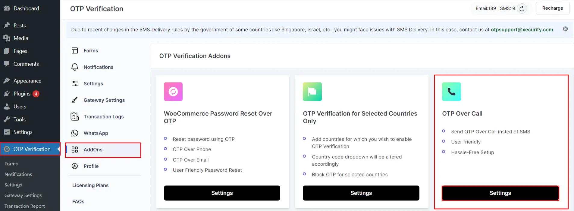 OTP Over Call - click OTP Verification plugin