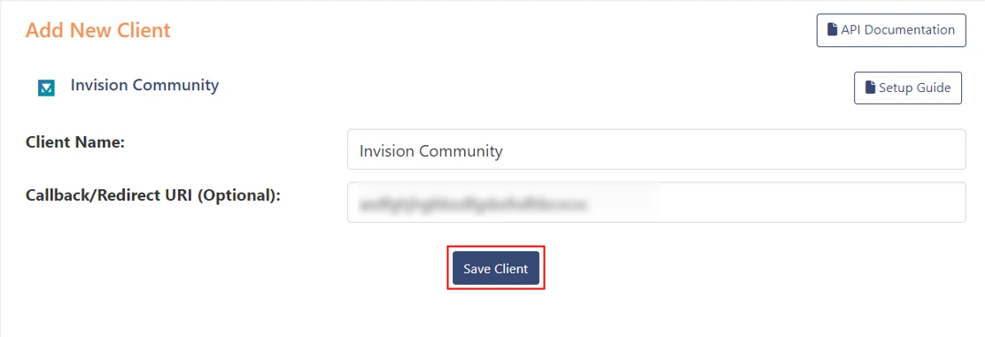 OAuth server Single Sign-On(SSO)WordPress- Invision Community Authorized Redirect URI 