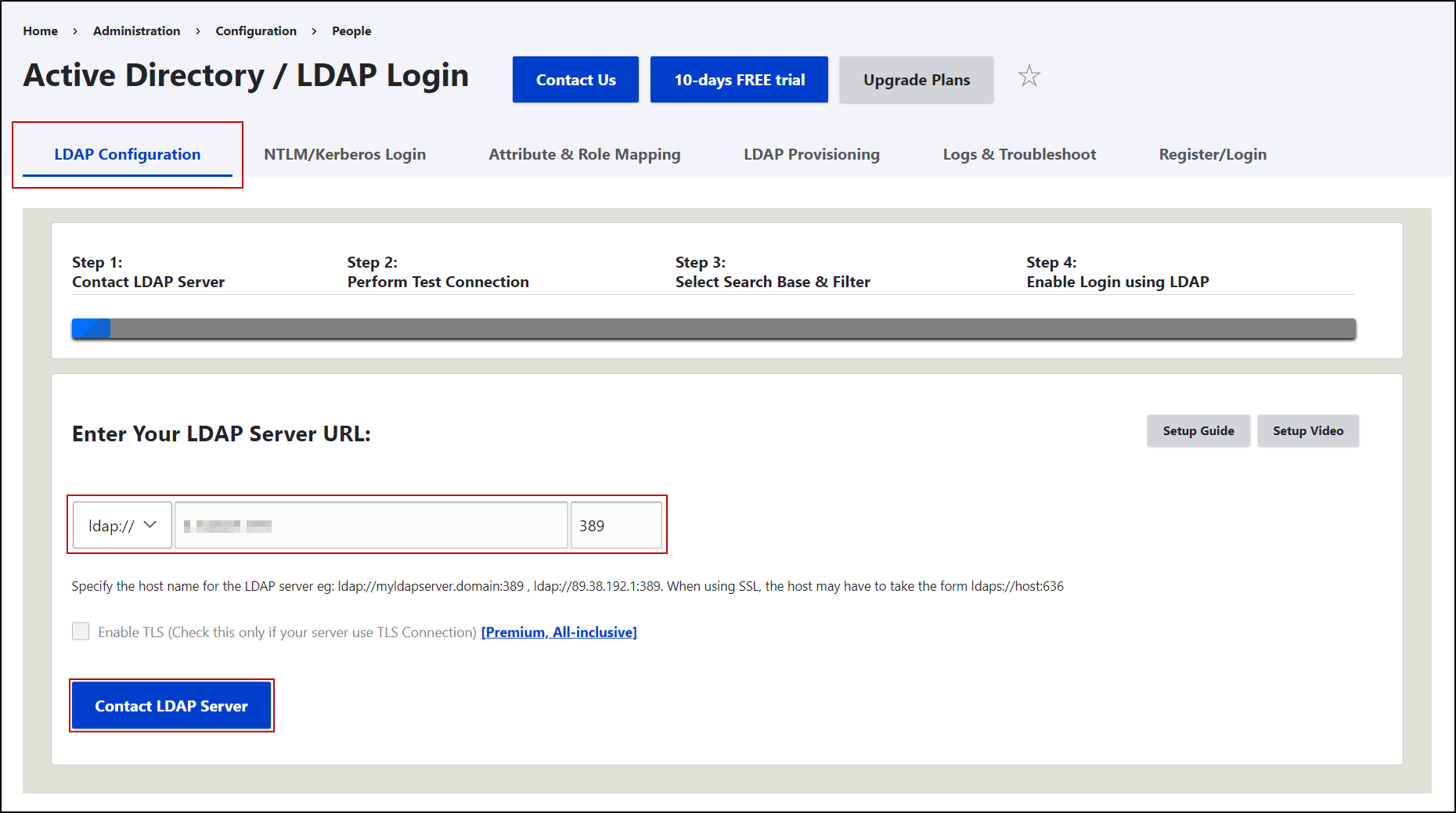 Drupal Active Directory / LDAP server connection