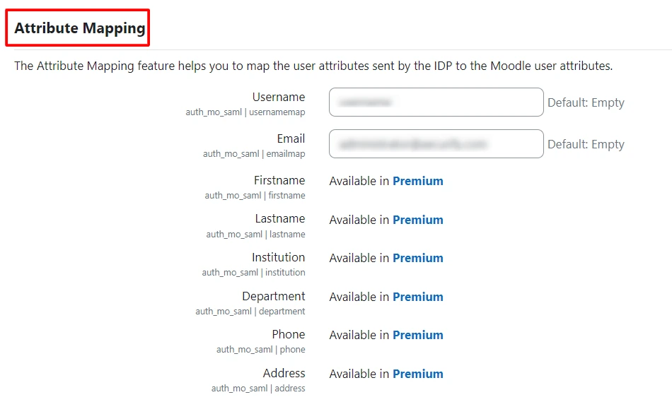 wordpress saml attribute mapping