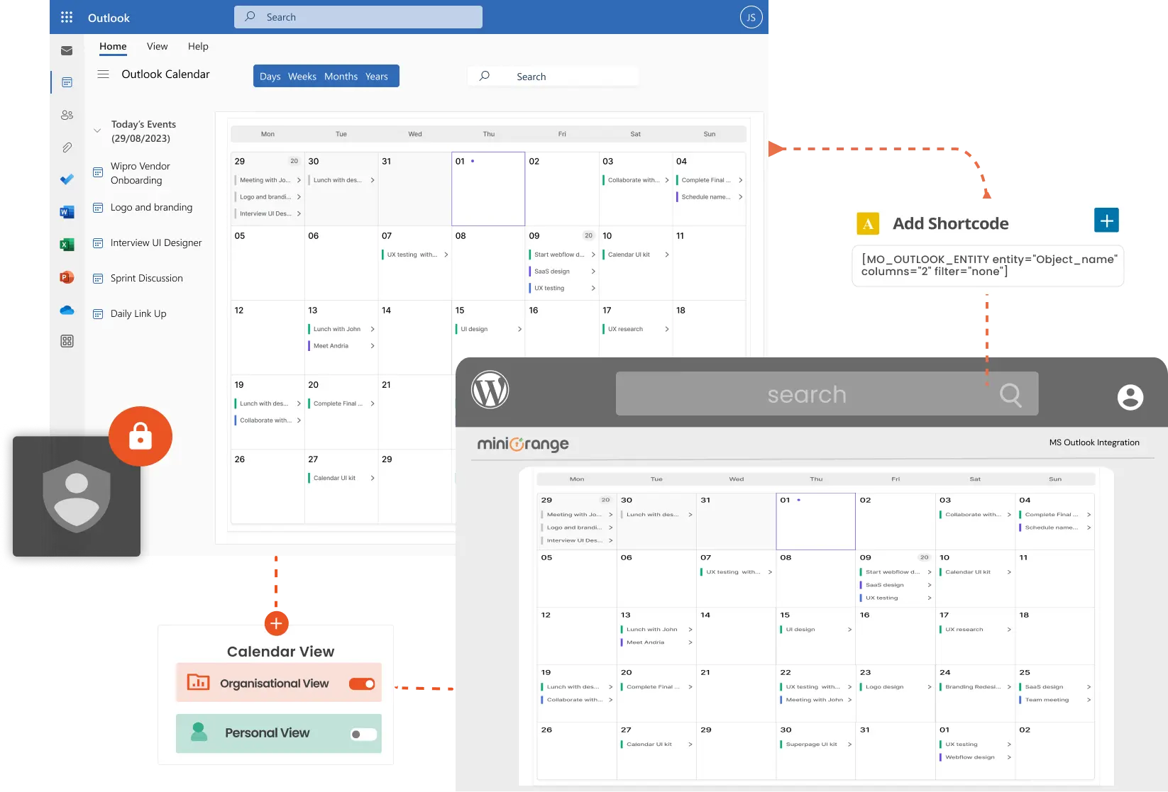 WordPress Outlook Integration Plugin | Embed Outlook Calendar - Schedcule meetings from outlook