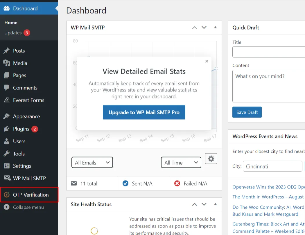 IP Geolocation - WordPress Dashboard