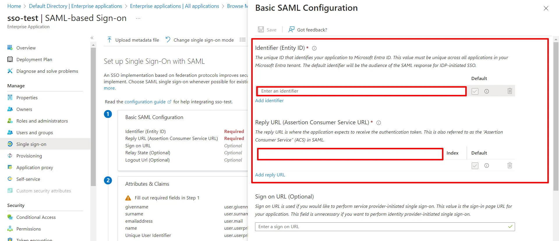 Edit SAML Configuration - Shopify Azure AD SSO