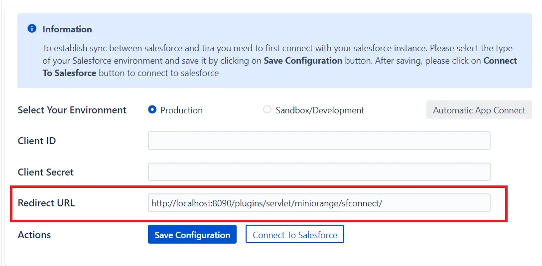 Plugin Manual Connect - Integrate Jira Salesforce Data Sync