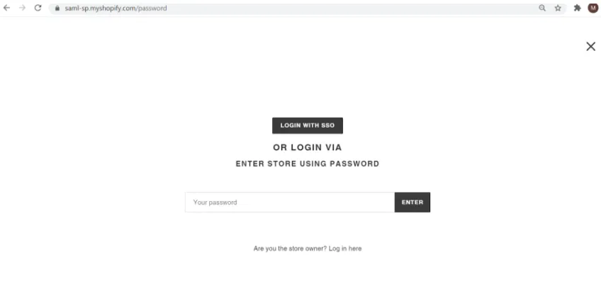 Shopify Facebook SSO - Shopify Facebook login - Click on login button