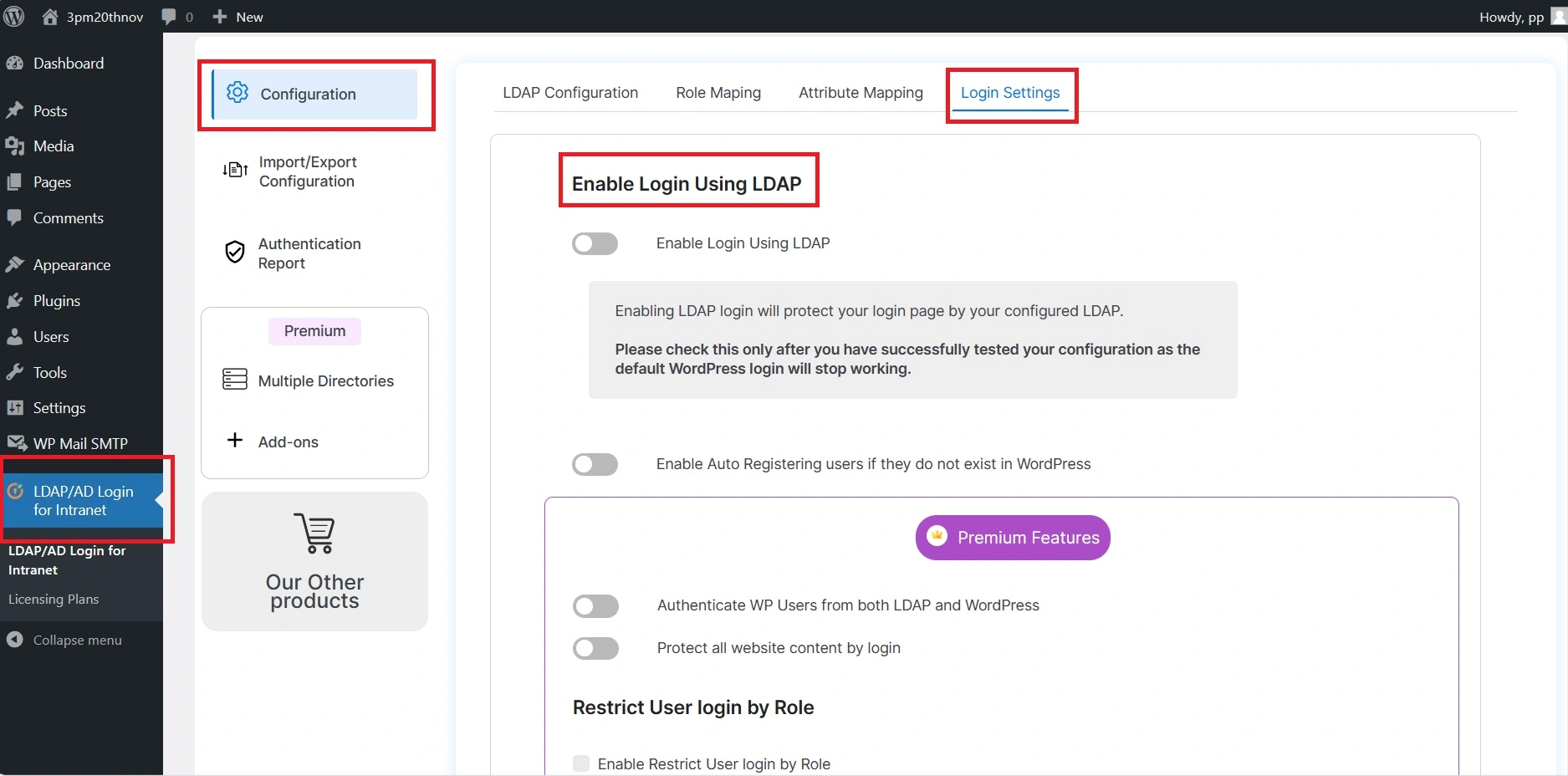 miniOrange Active Directory Integration LDAP Integration LDAP Sign In Settings Tab
