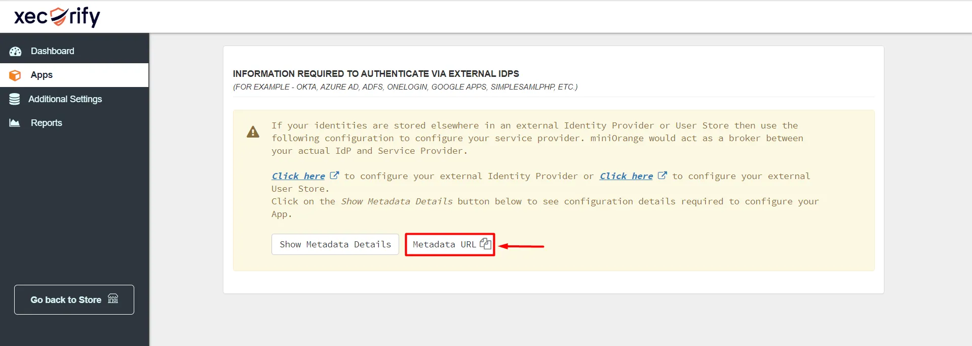 SSO between Two Shopify Stores - Shopify as IDP - Copy Metadata URL