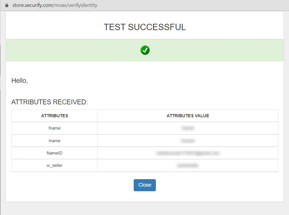 AWS Cognito Single Sign-On (SSO) - SSO Sucess Test Connection