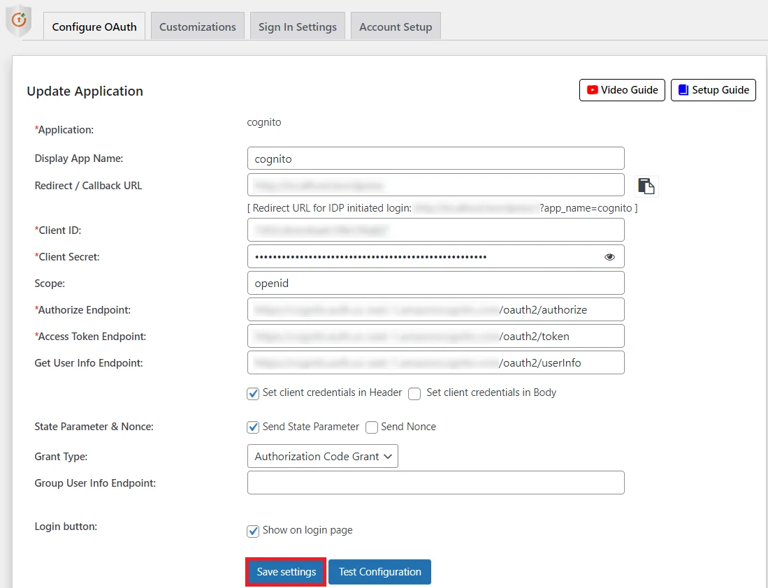 AWS Cognito Single Sign-On (SSO) OAuth - Add Grant Type