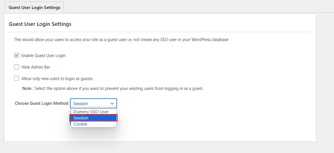 guest login session | WP SAML SSO