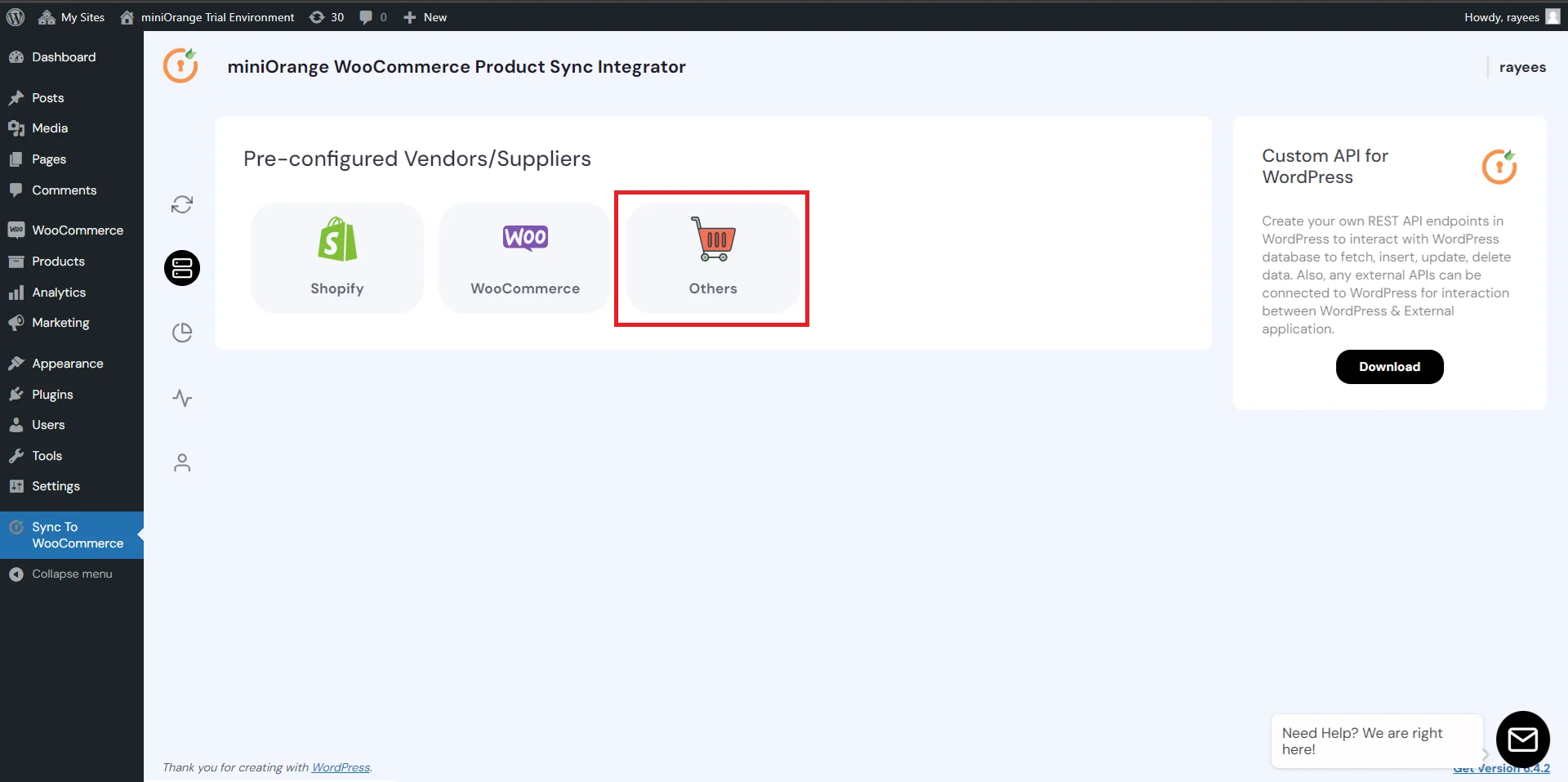 WooCommerce API product sync