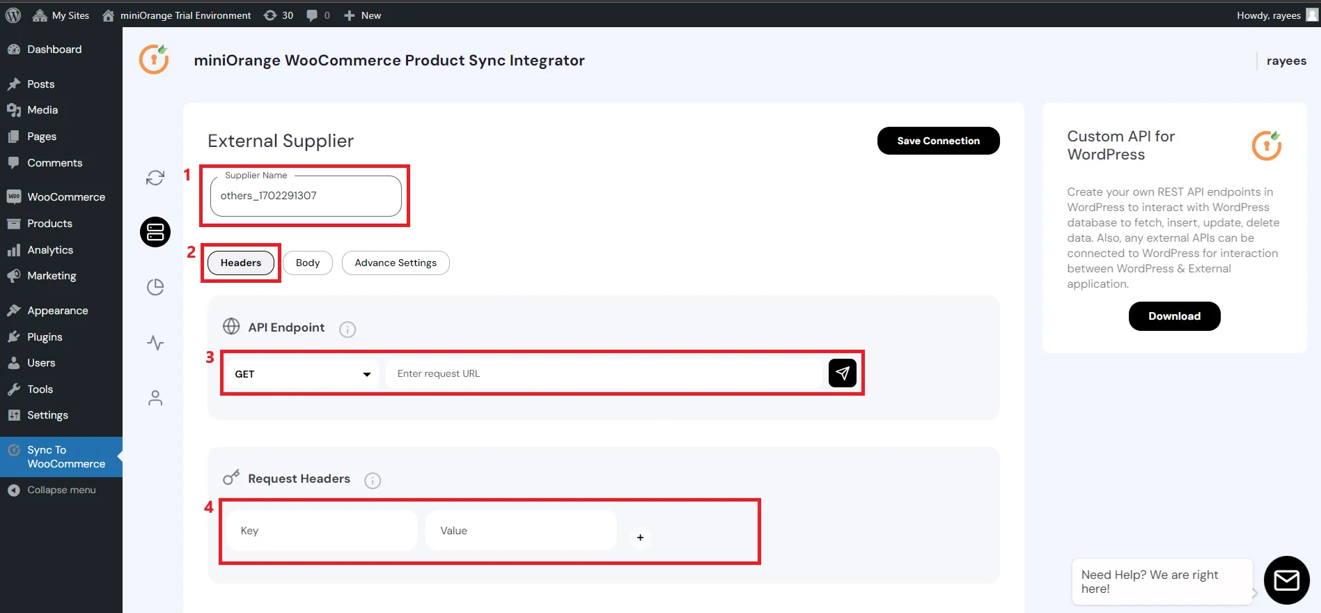 WooCommerce API product sync