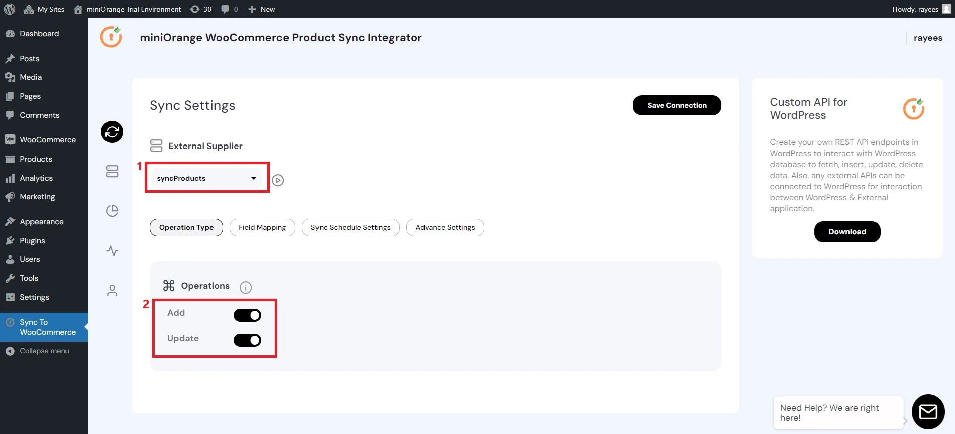 WooCommerce API product sync