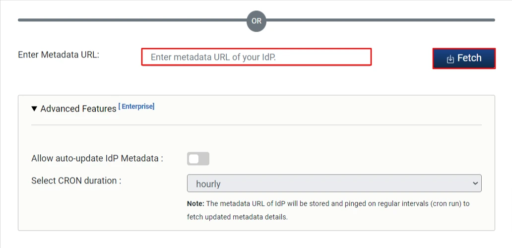 Upload IDP Metadata