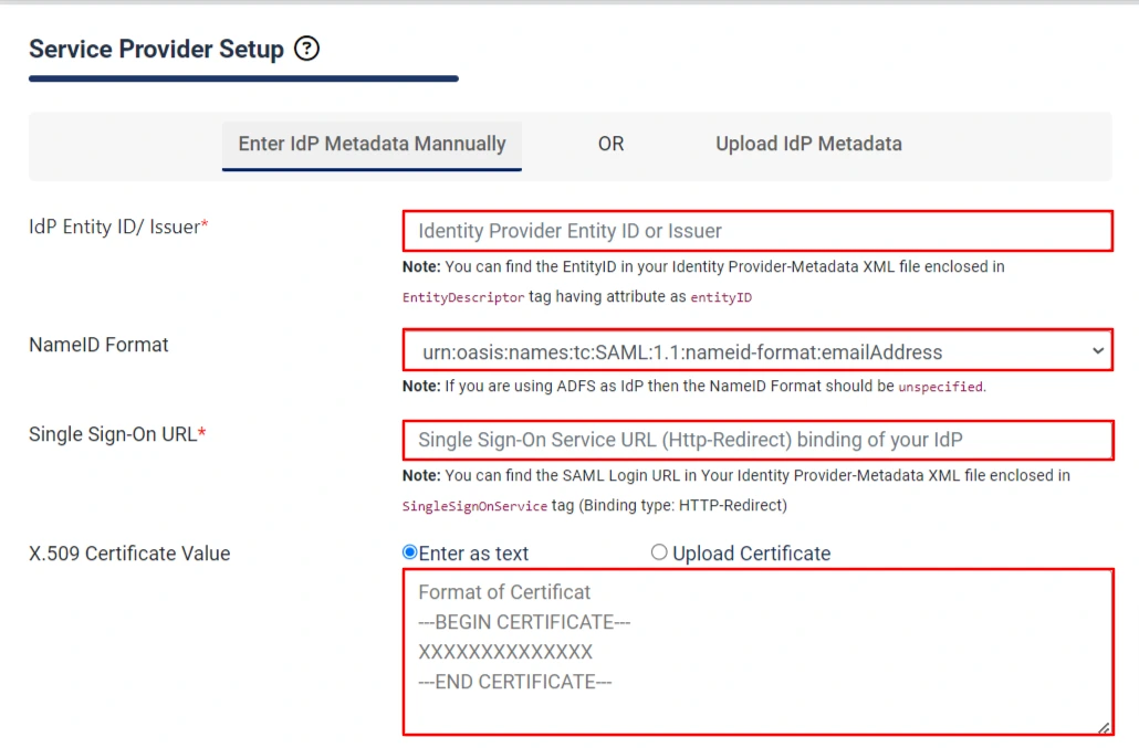 manual Configuration