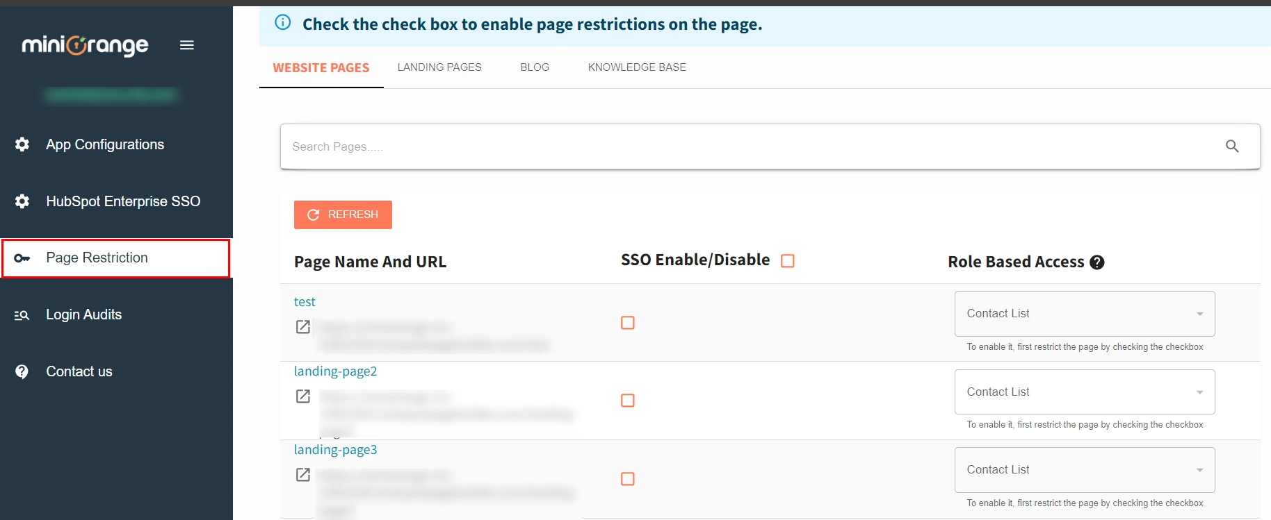 Enable  Hubspot Single Sign-On(SSO) 