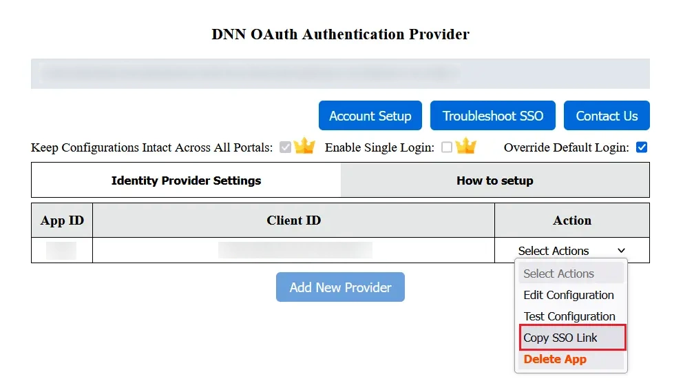 DNN OAuth SSO - DNN OAuth widget