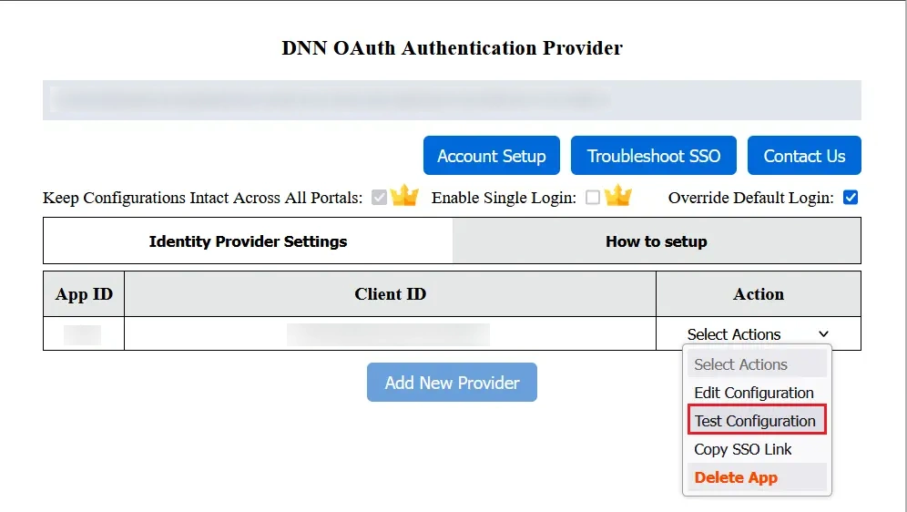 DNN OAuth SSO - Testing OAuth SSO