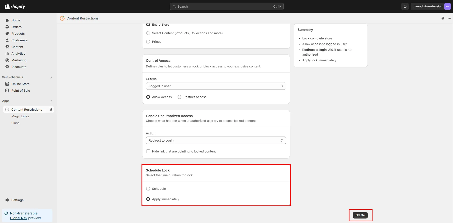 Schedule Lock & Save