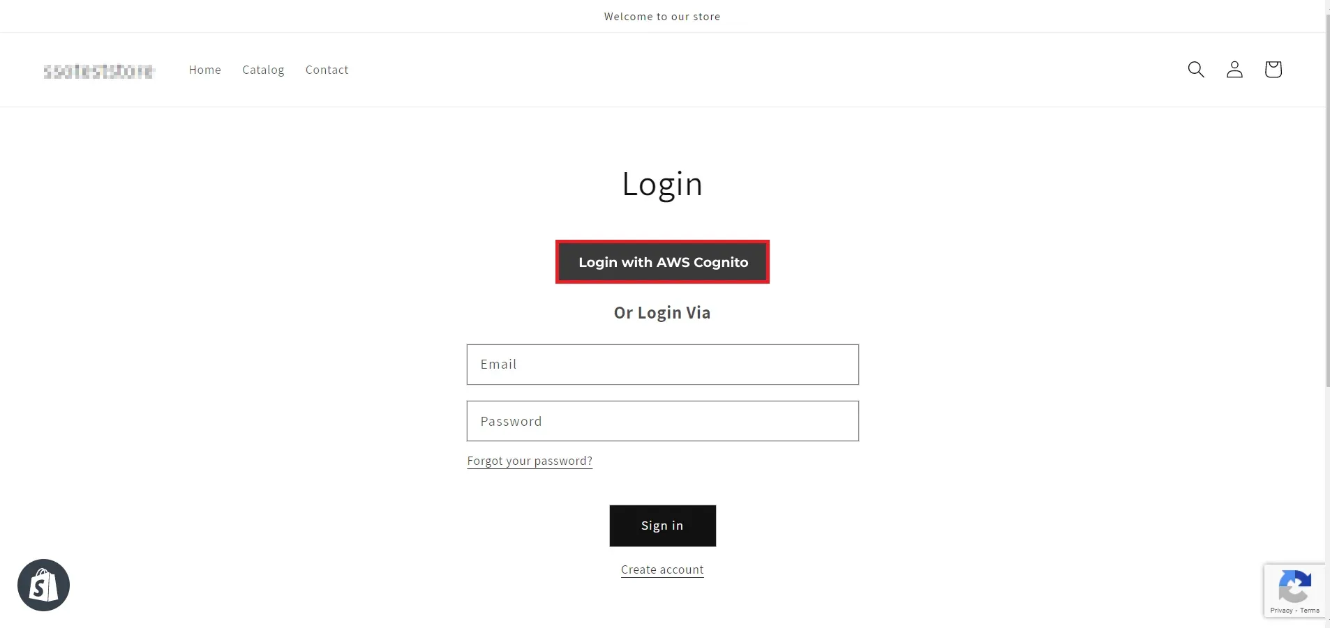 AWS Cognito Single Sign-On (SSO) - click on login button