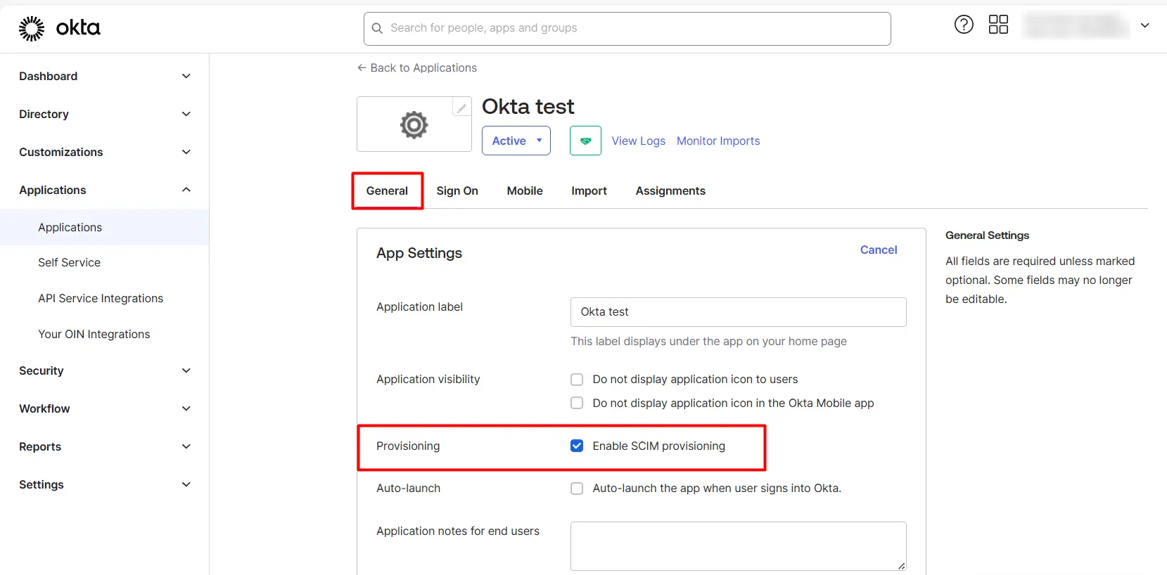 Okta Shopify SCIM - Enable SCIM in Okta