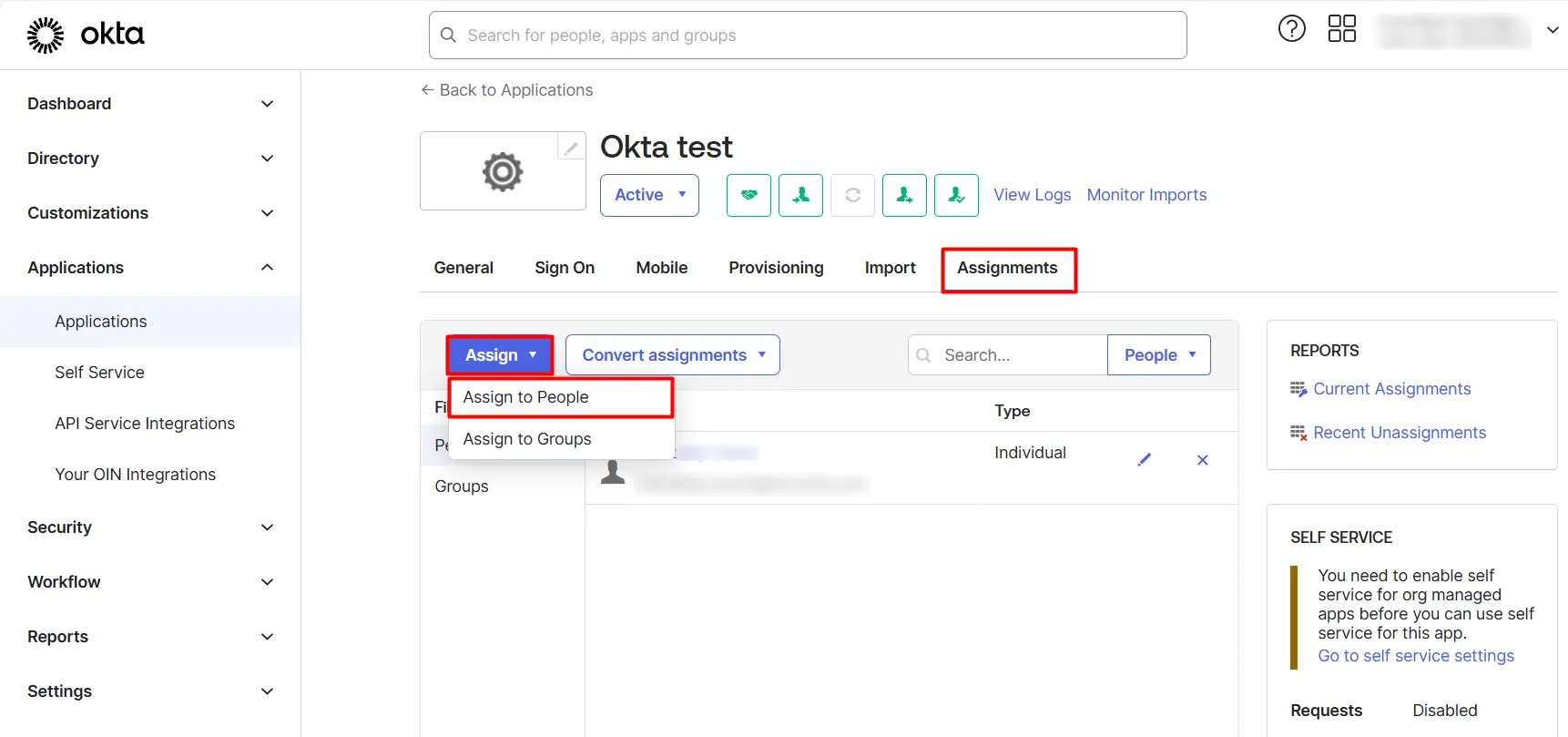 Okta Shopify SCIM - Assign to People