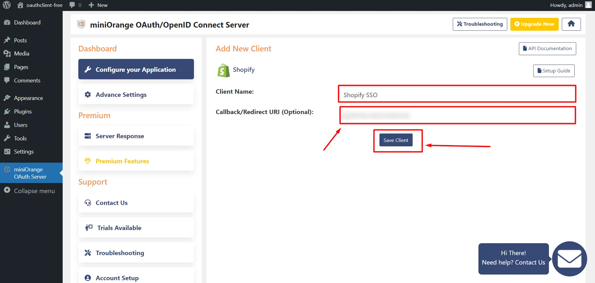 Shopify Single Sign-On (SSO) in wordpress oauth server