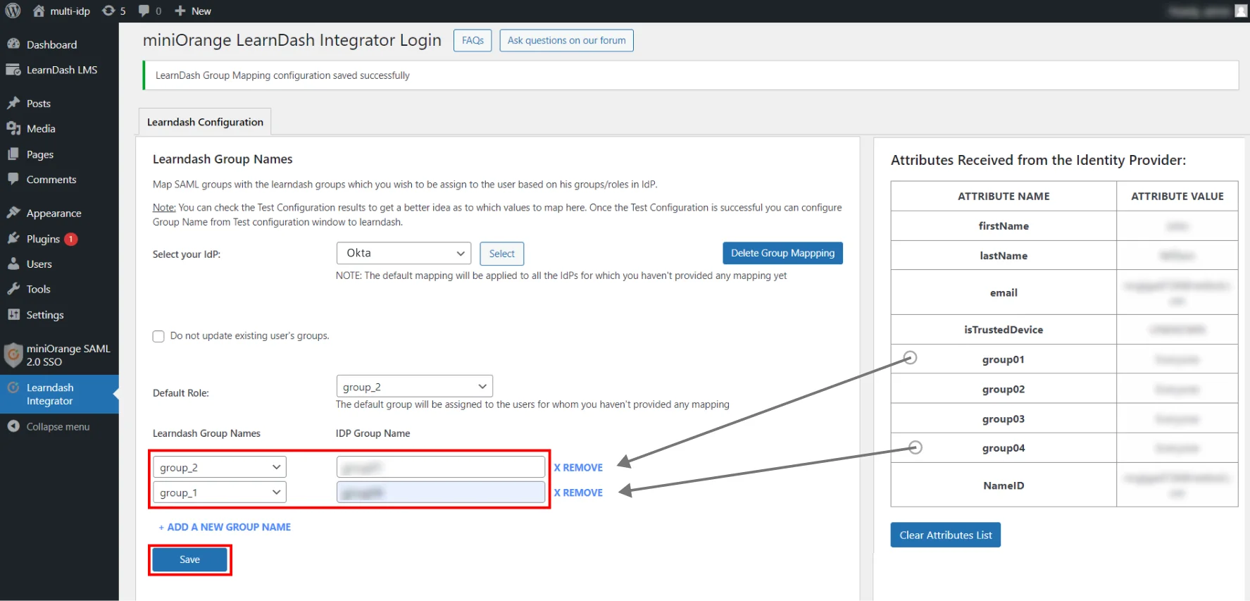 WordPress LearnDash Integration - Save LearnDash Add-on Configuration