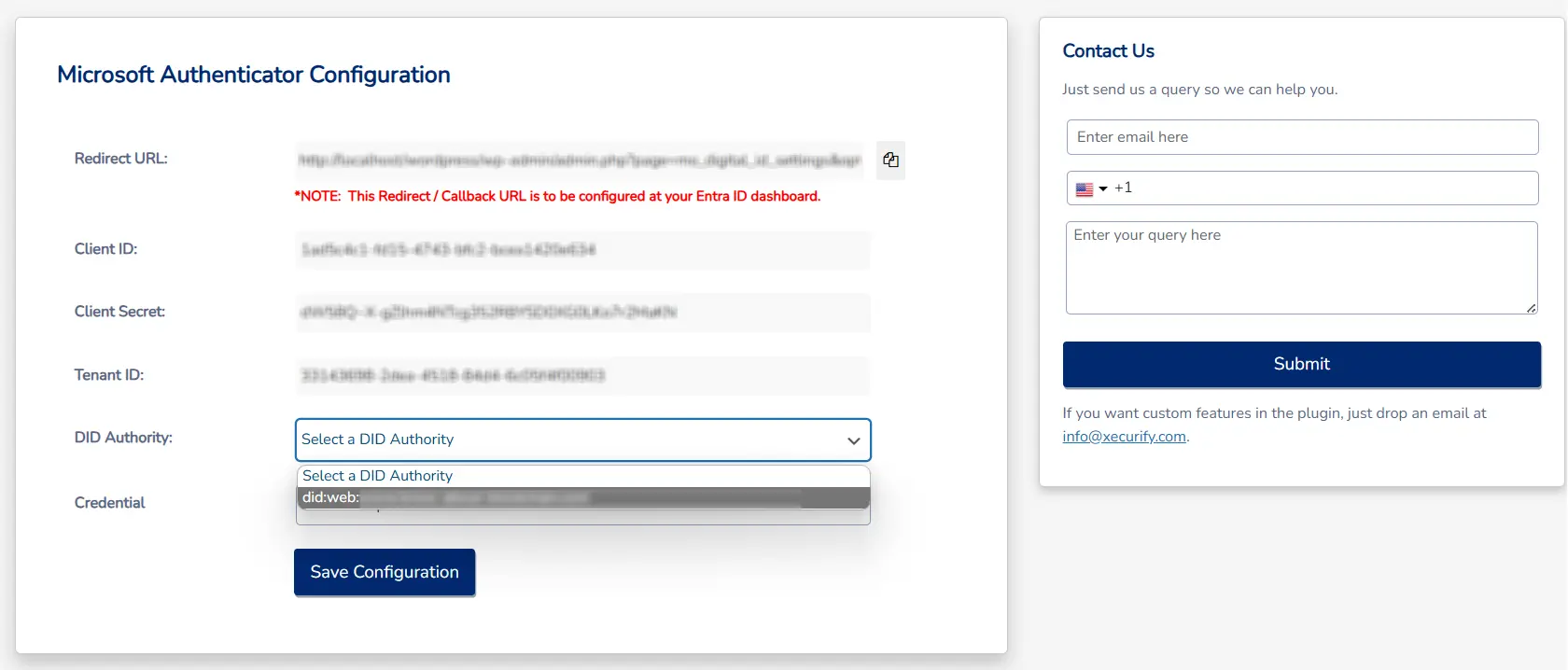 setup microsoft digital identity using microsoft authenticator- select did authority