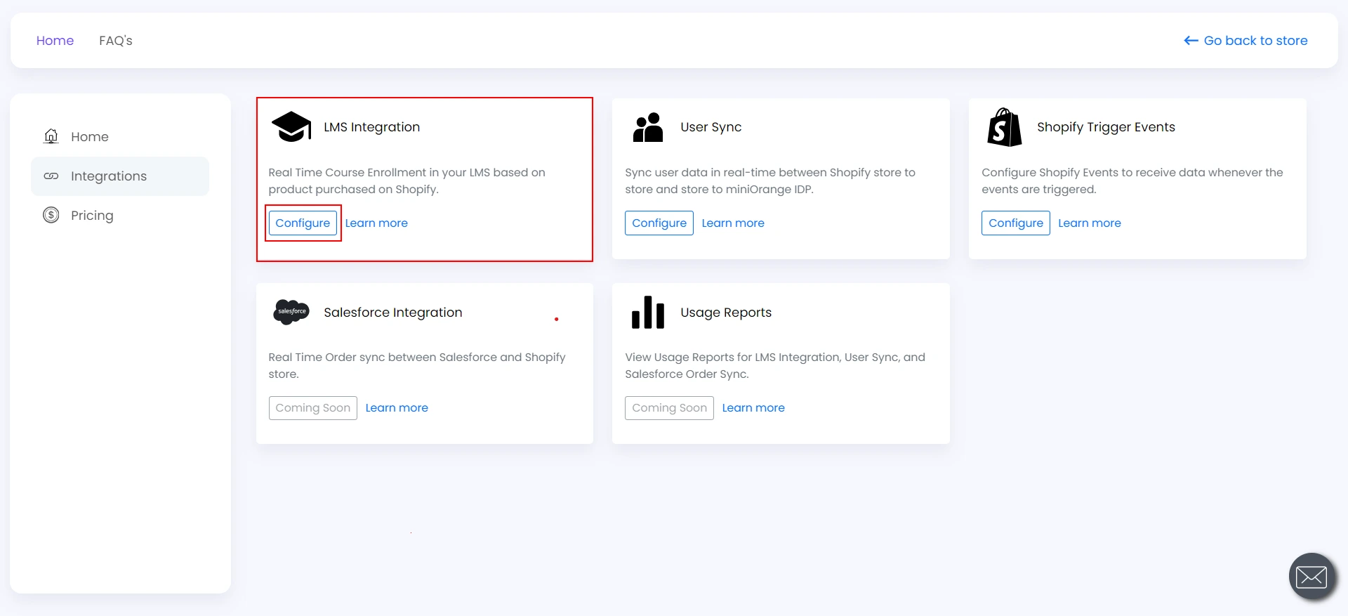 Connect Shopify with Thinkific - LMS Integration option