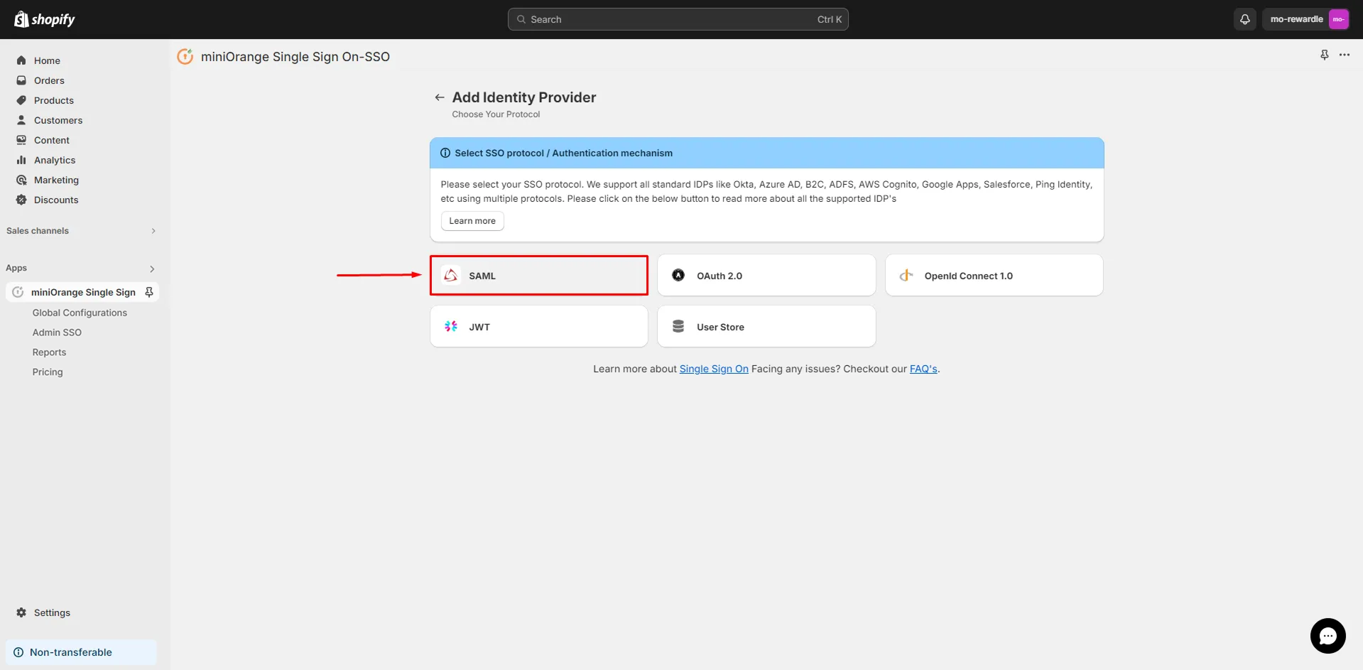 SAML - Shopify Keycloak SSO